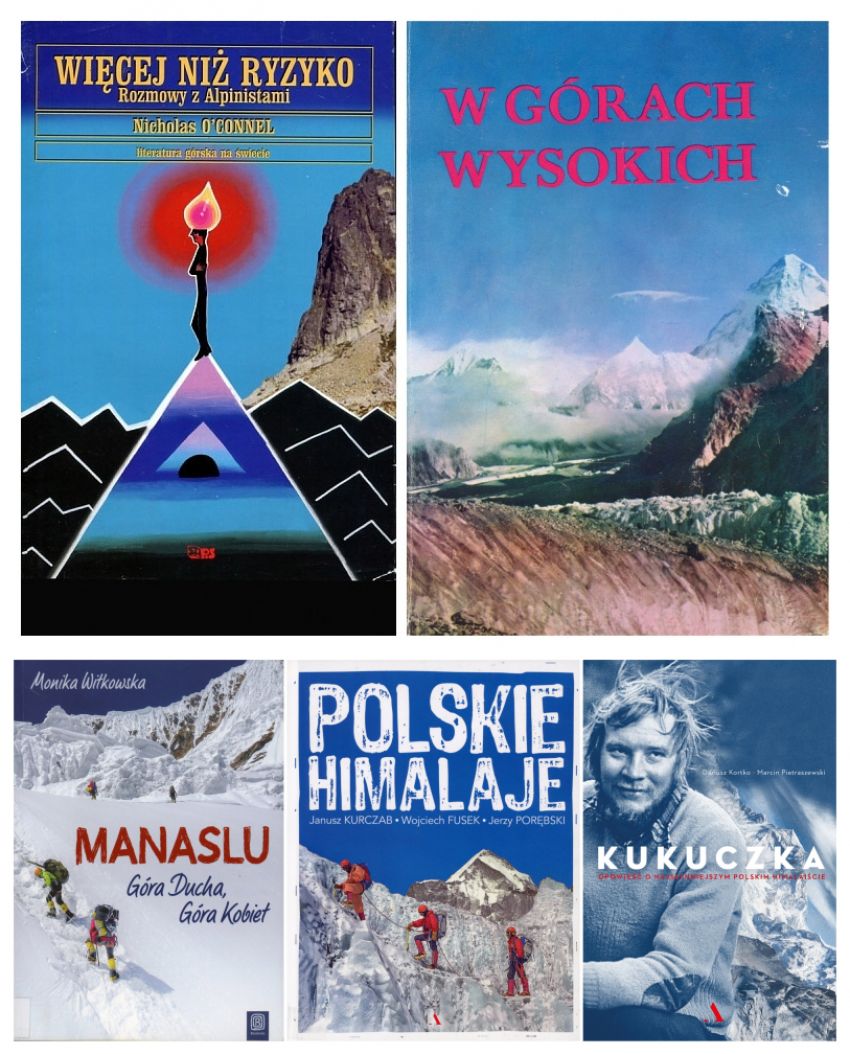 Książki poświęcone alpinizmowi ze zbiorów Biblioteki Wiedzy