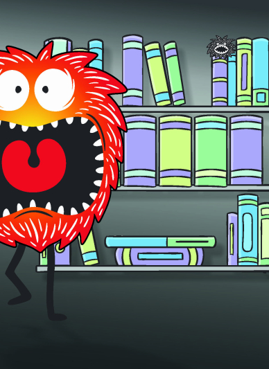 Oh! There's a monster in library!