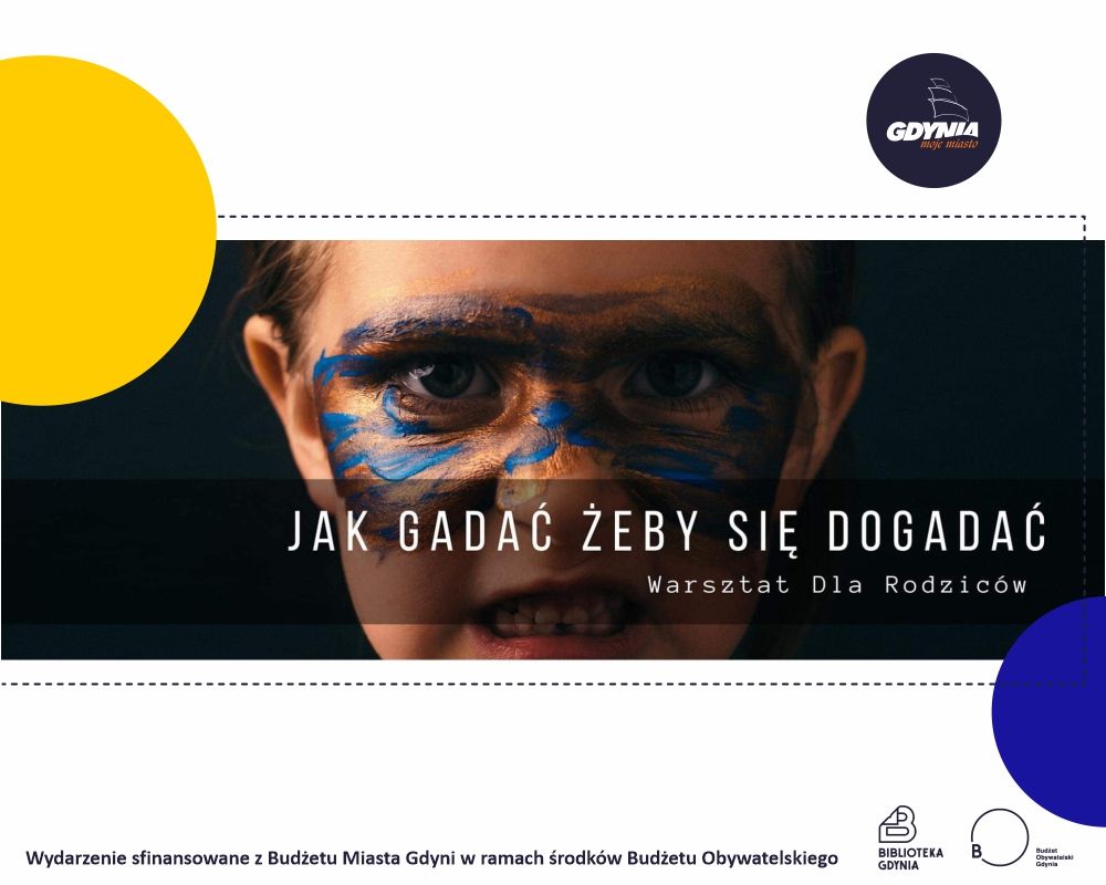 Twarz dziecka pomalowana złotymi i niebieskimi farbami