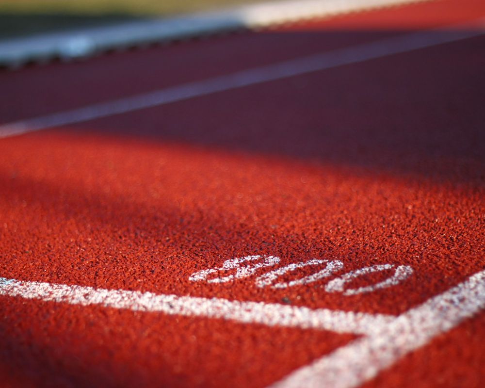 Fragment bieżni lekkoatletycznej