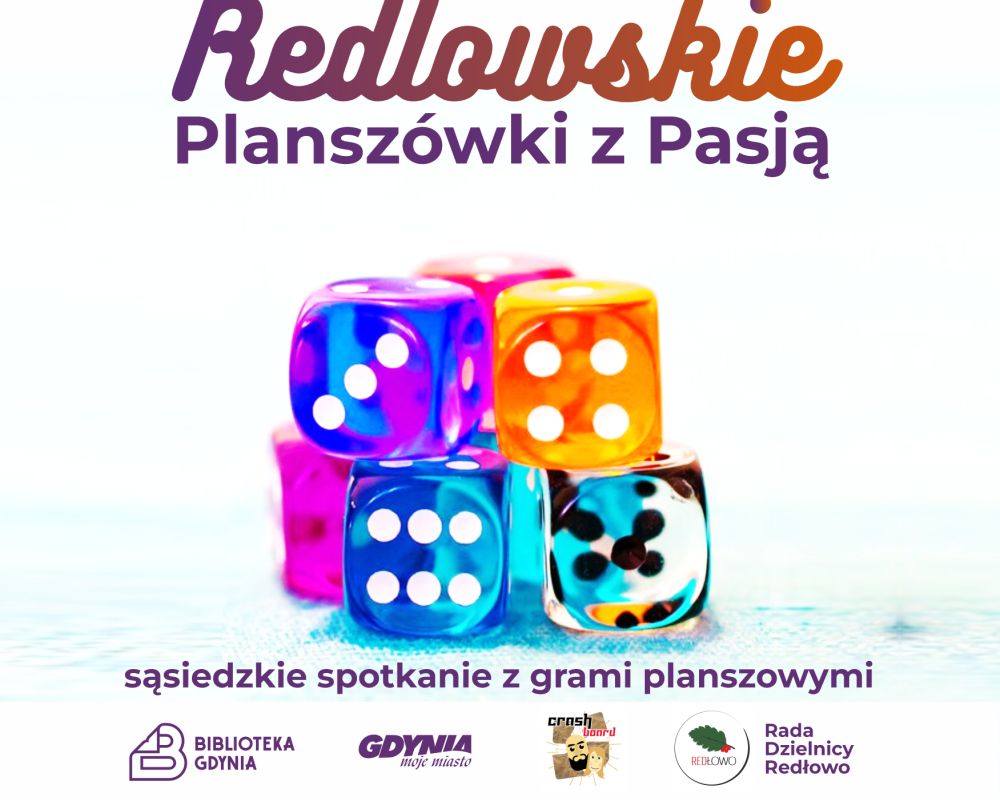 Jaskrawe kostki do gry k6, na grafice znajdują się też informacje dotyczące spotkania opisane w wydarzeniu