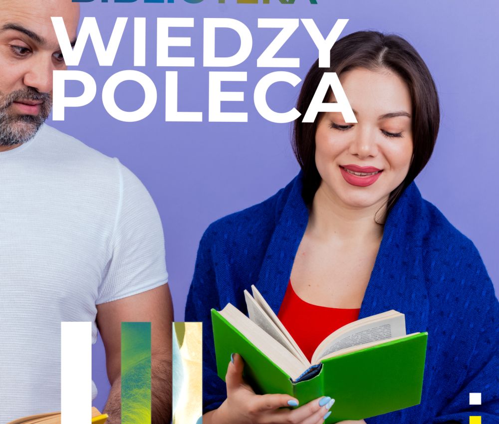 Zdjęcie czytającej kobety i zaciekawionego książką zaglądającego jej przez ramię mężczyzny