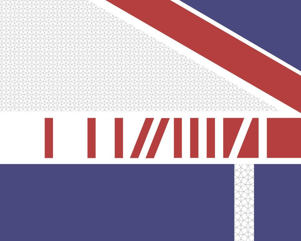 Fragment flagii Wielkiej Brytanii w wersji uproszczonej grafiki.