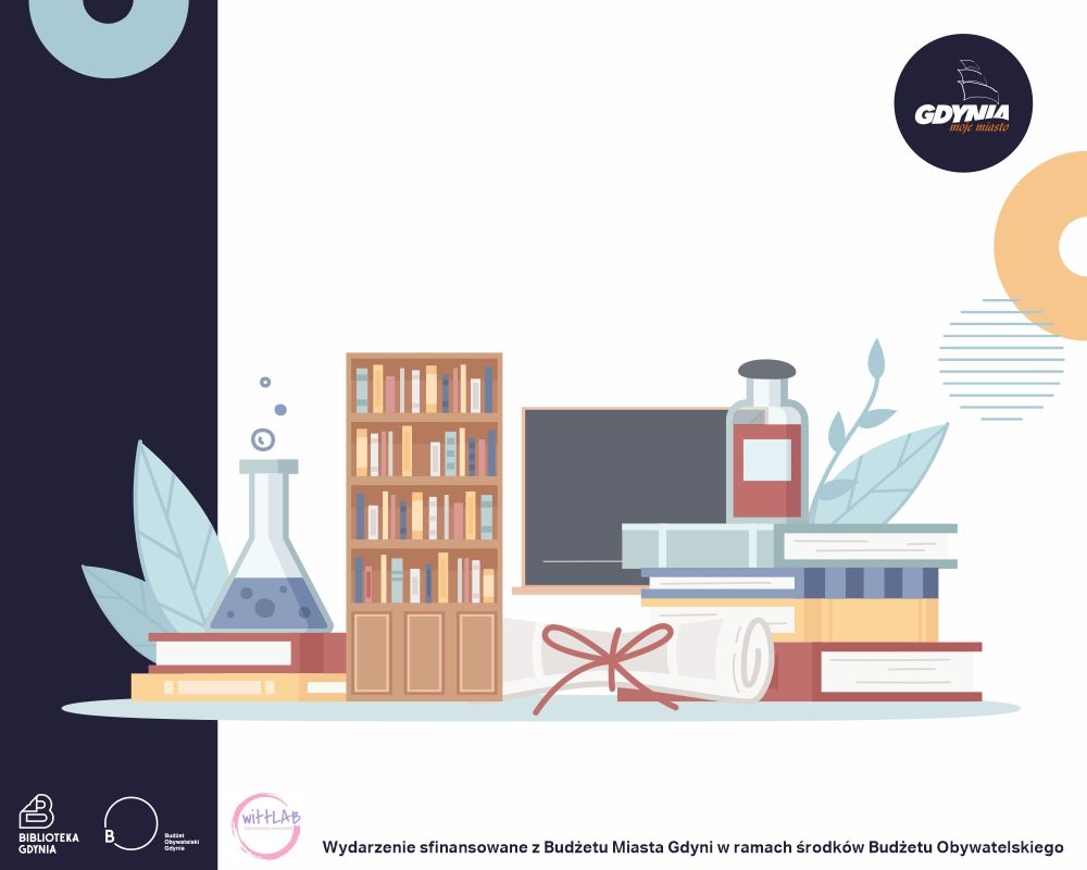 Ilustracja przedstawiająca laboratorium chemiczne.