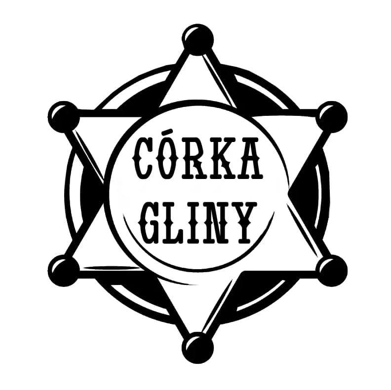Logo organizatora zajęć. Gwiazda szeryfa z napisem "Córka Gliny"