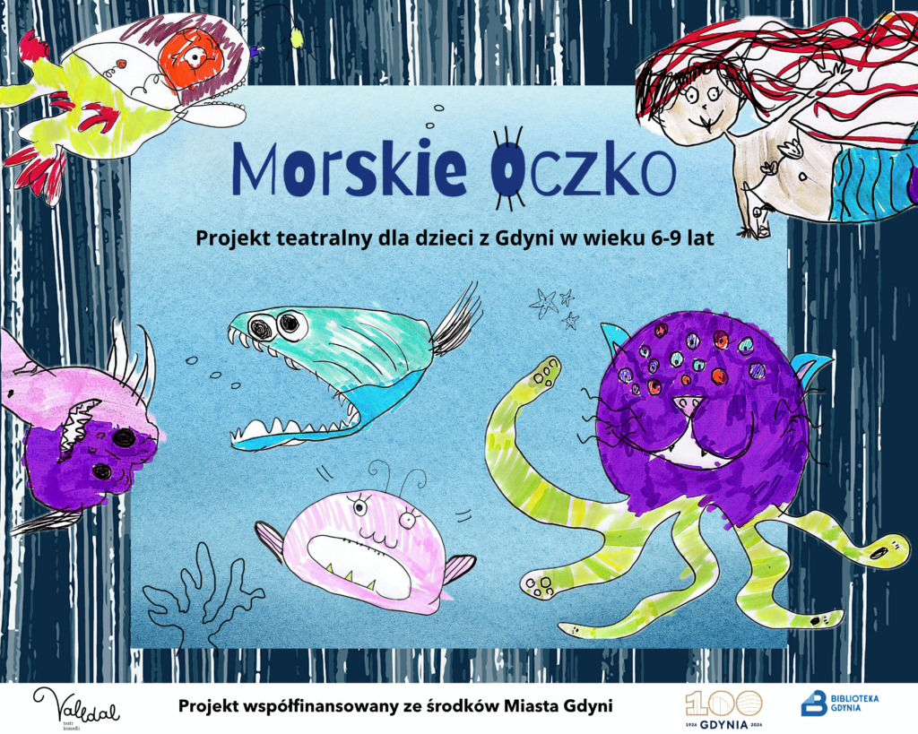 morskie potwory namalowane ręką dziecka