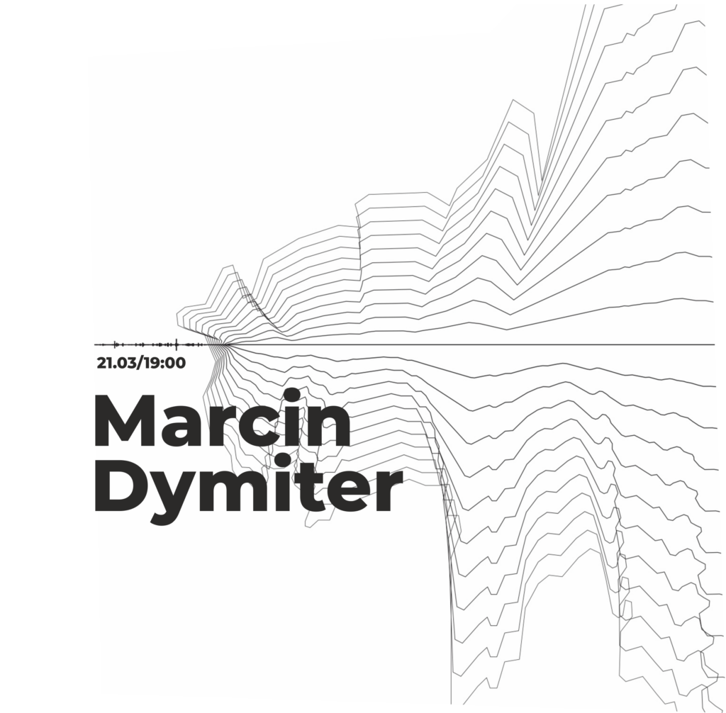 Na białym tle fale radiowe i napis "Marcin Dymiter"