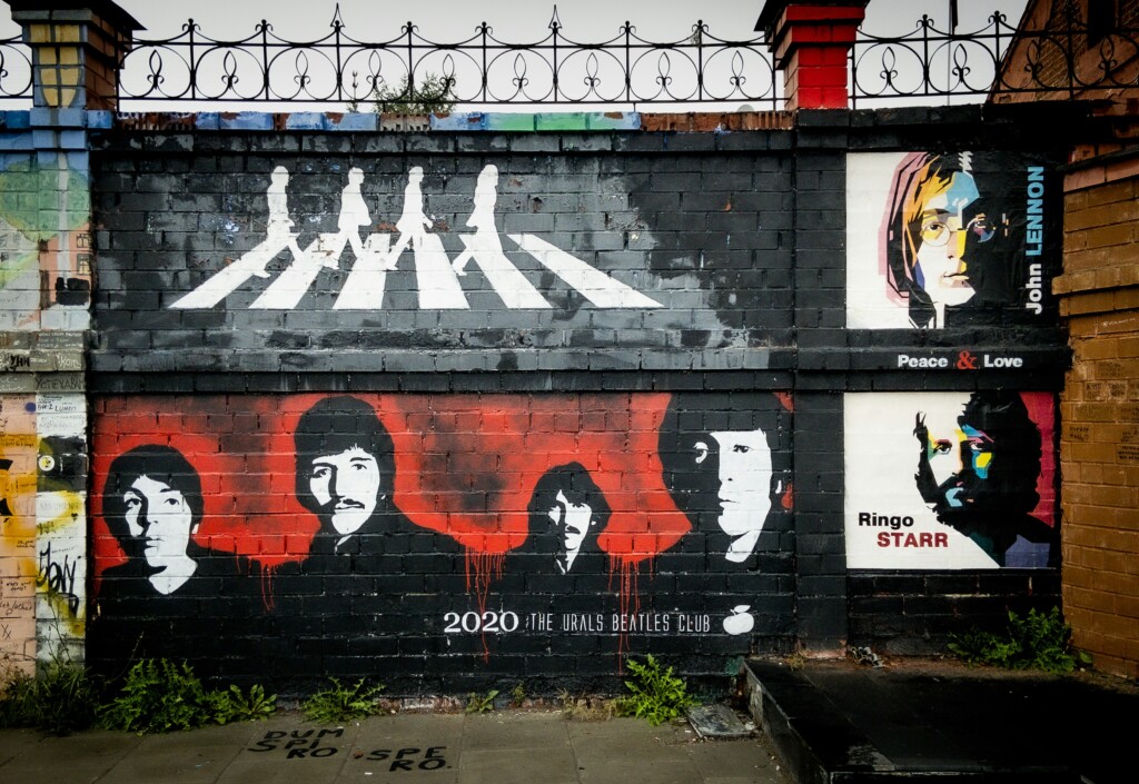 Mural z członkami zespołu The Beatles