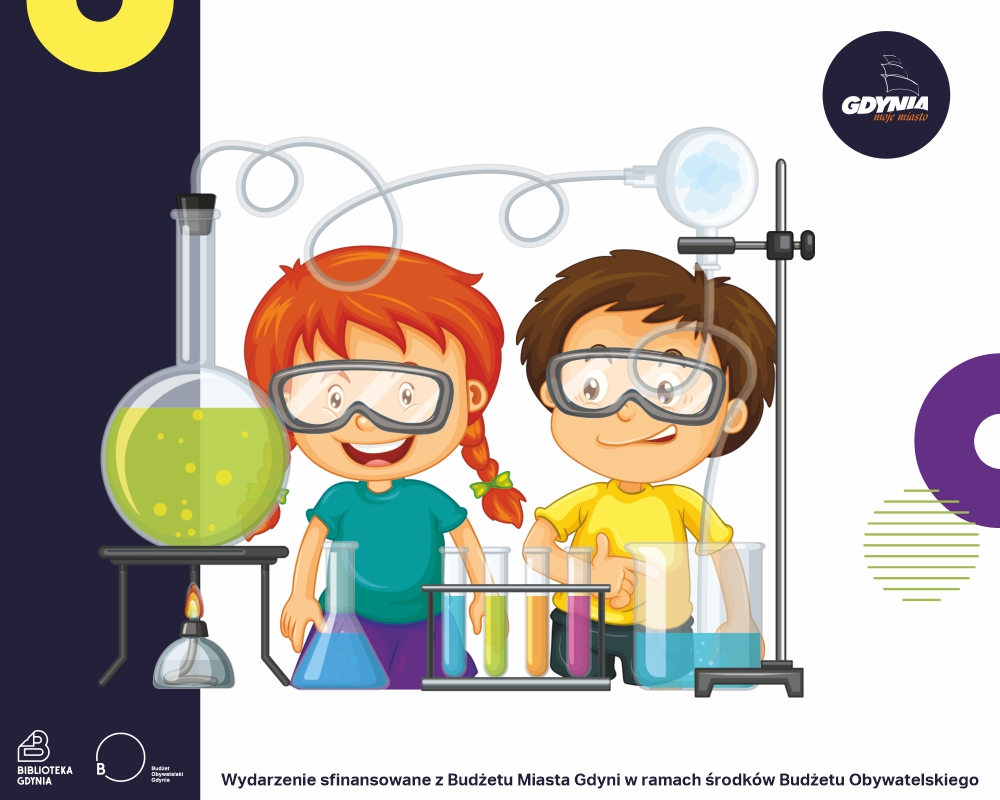 Dwoje dzieci robiących eksperymenty chemiczne