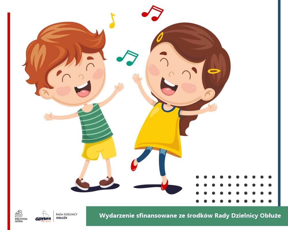 Grafika przedstawiająca dzieci, które śpiewają