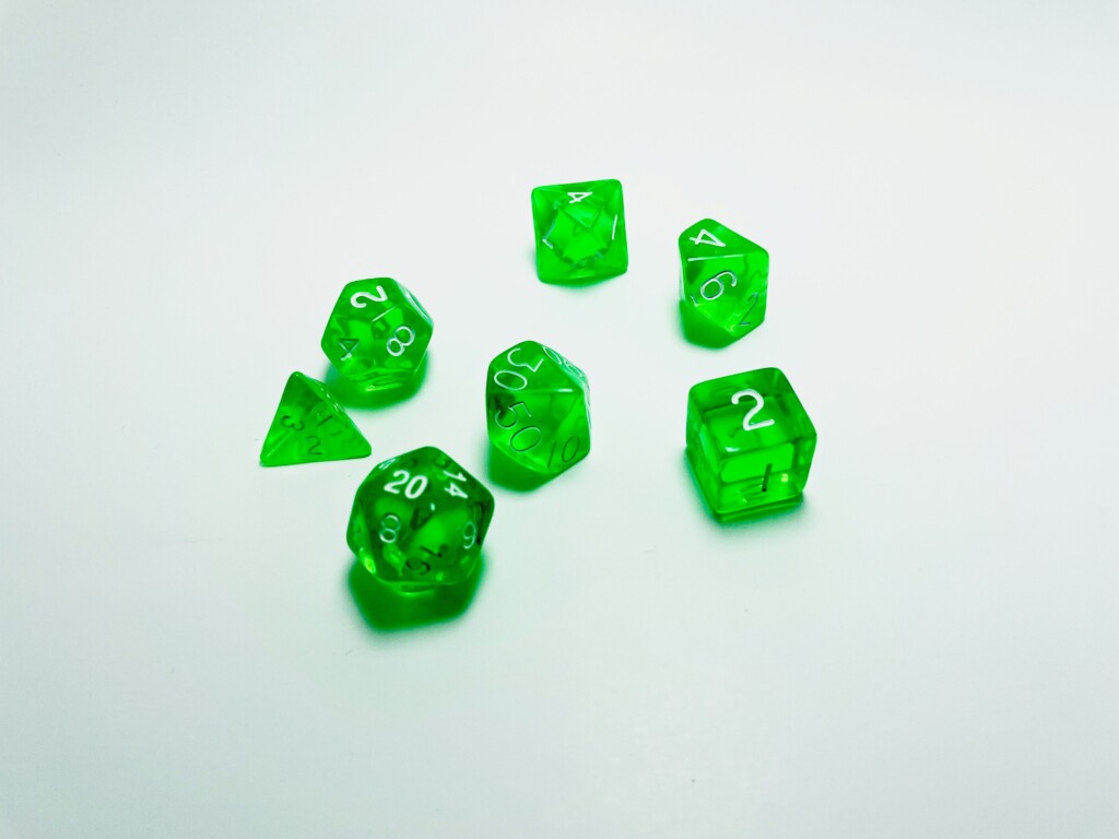 Zielone kości do RPG