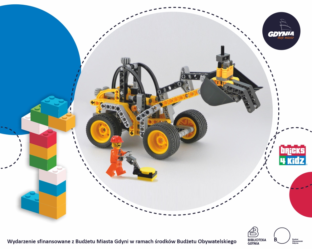 Koparka zbudowana z klocków LEGO