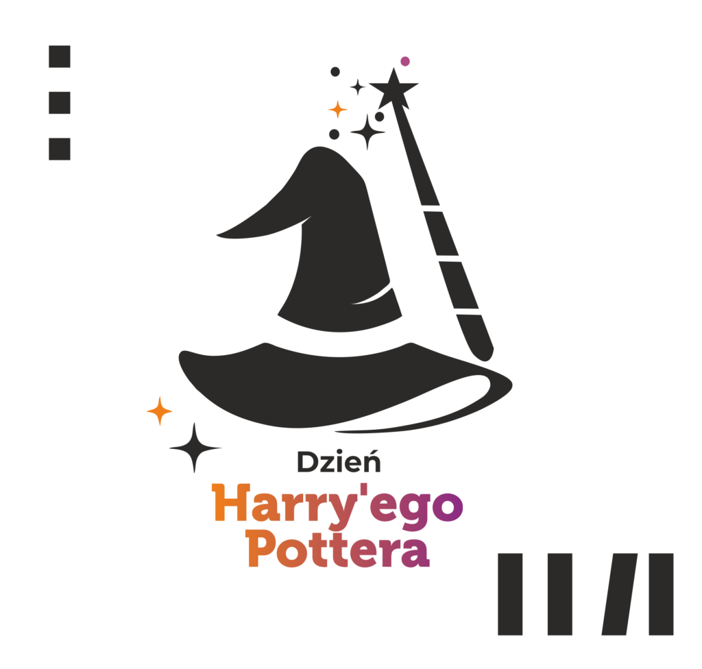 Kapelusz magika i różdżka magiczna. Poniżej napis: "Dzień Harry'ego Pottera"
