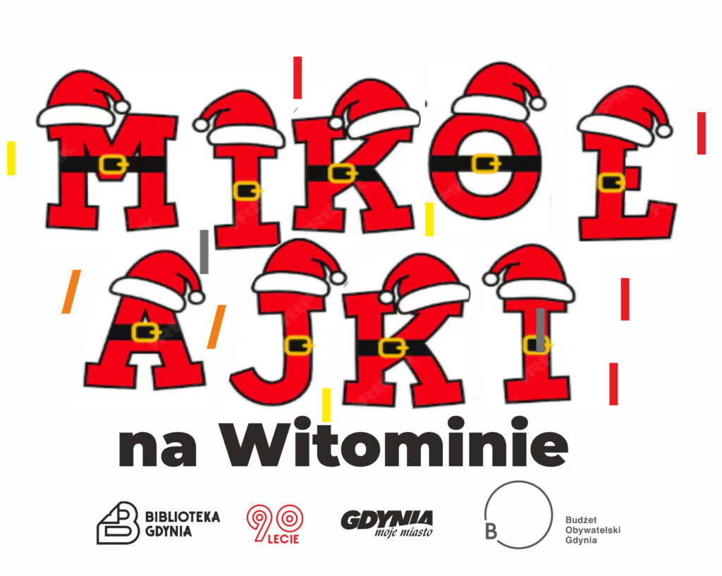 Abstrakcyjna grafika sugerująca choinkę i twarz Mikołaja