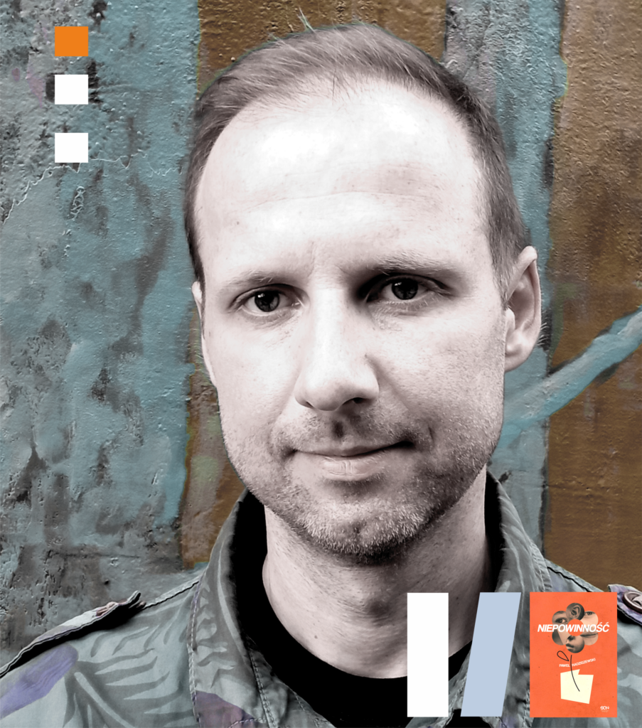 Paweł Radziewski - młody mężczyzna w krótkich, jasnych włosach, z lekkim zarostem.