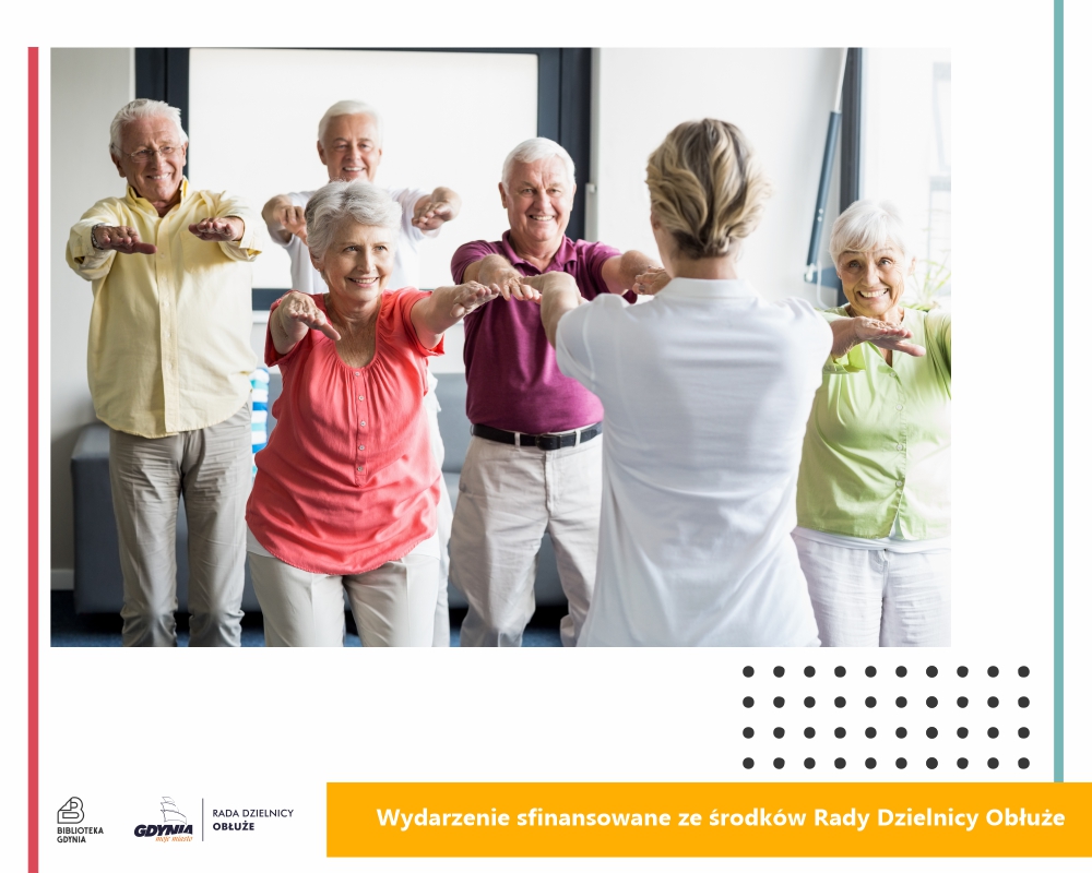 Seniorzy ćwiczący z instruktorem