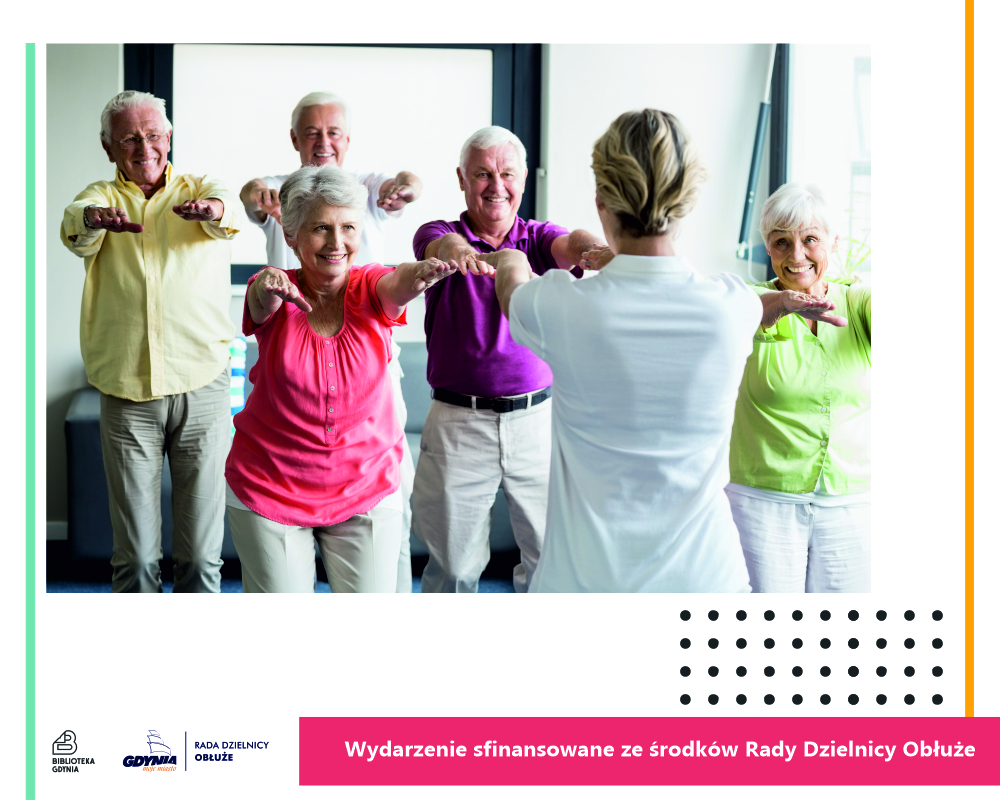 Grupa ćwiczących seniorów