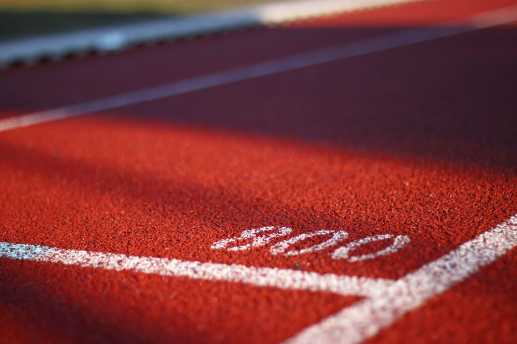 Fragment bieżni lekkoatletycznej