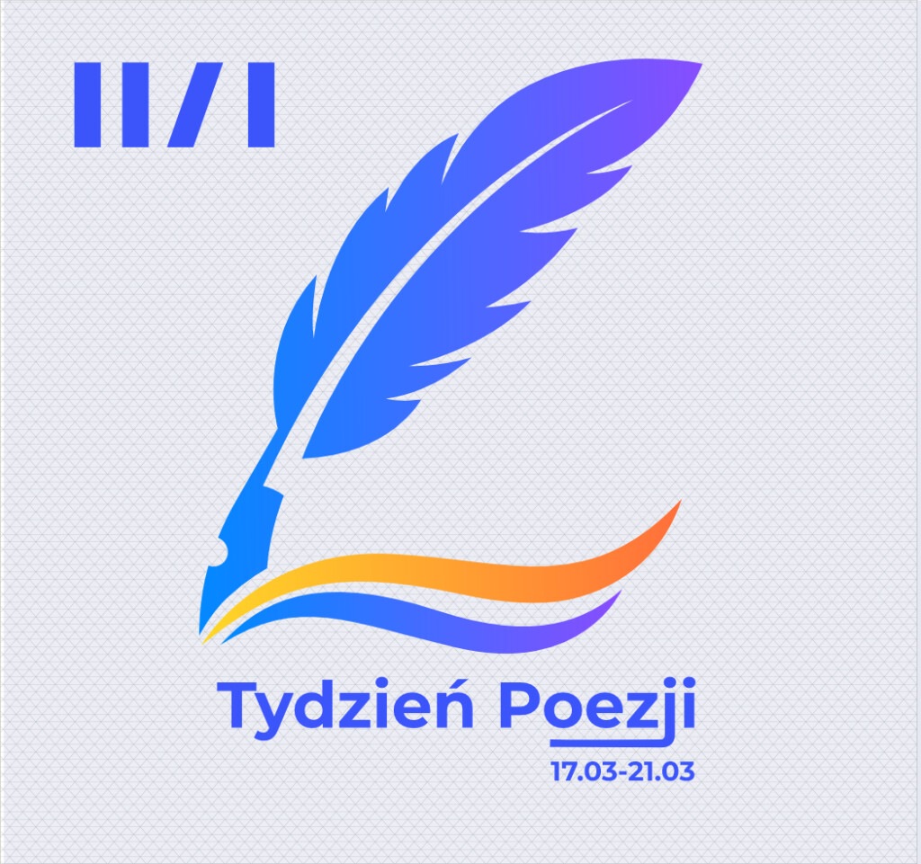 Ilustracja z gęsim piórem i napisem "Tydzień Poezji"