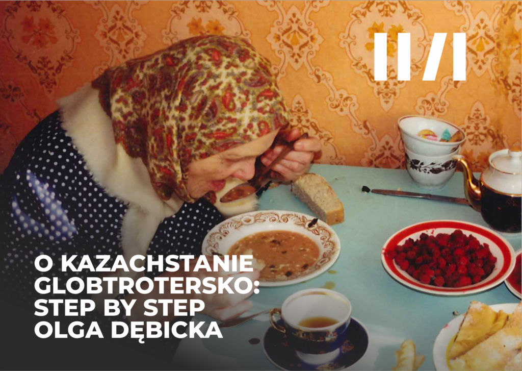 Zdjęcie starszej kobiety jedzącej zupę.