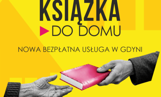 książka do domu - nowa usługa, na grafice umieszczono loga funduszy europejskich
