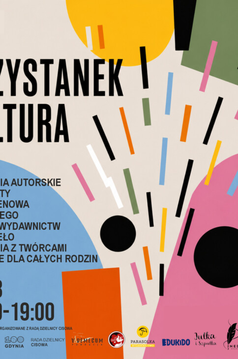 Grafika reklamująca Przystanek Kultura w Bibliotece Cisowa
