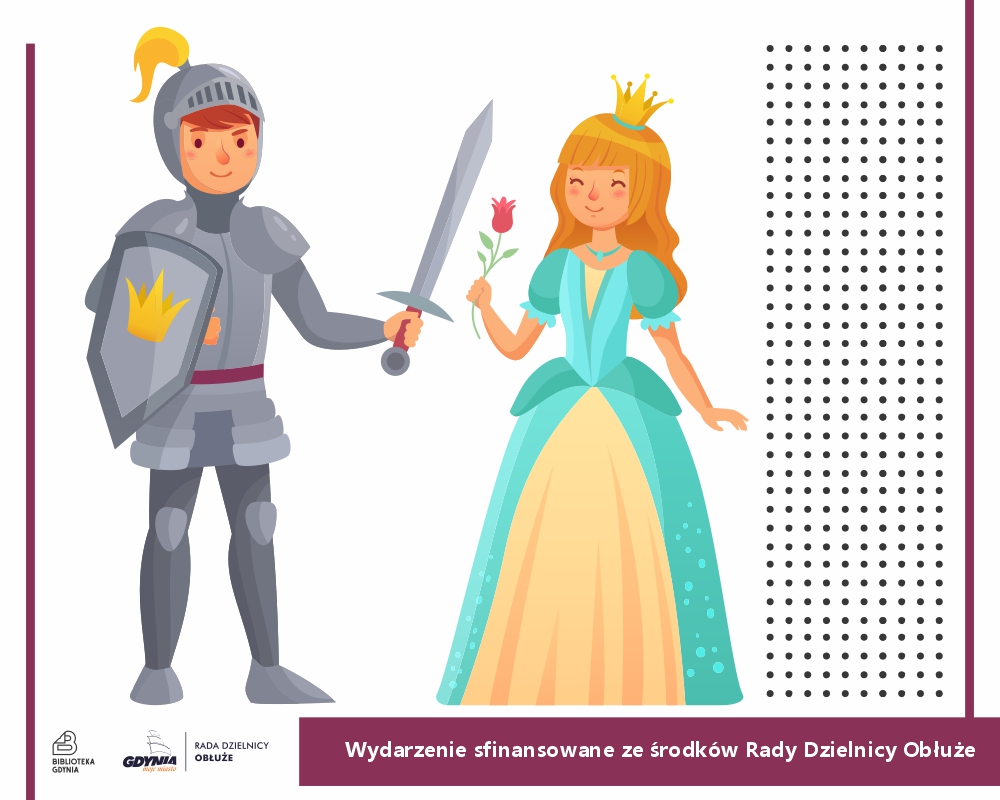 Grafika promująca przedstawienie "O rycerzu co księżniczkę ratował"