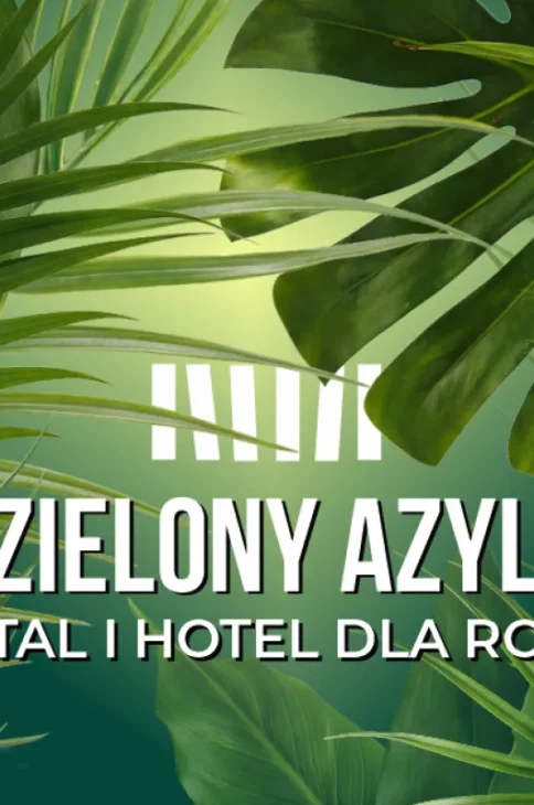 Grafika z liśćmi palmy i informacje o wydarzeniu.