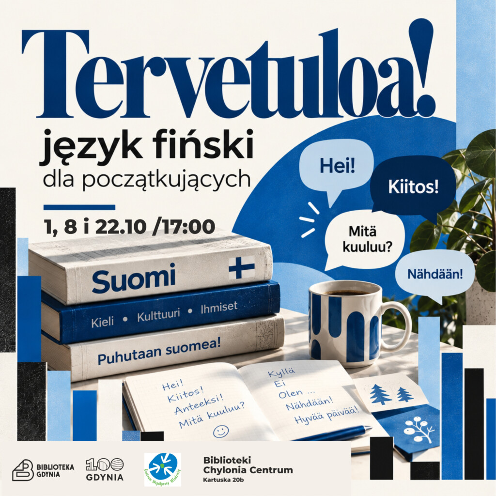Książki po fińsku w białych i niebieskich kolorach